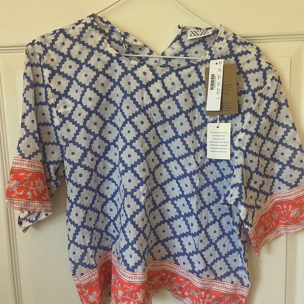J crew x SZ block prints top
